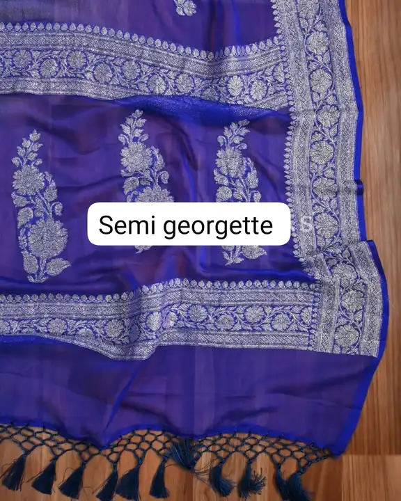 Semi Georgette khaddi saree uploaded by Nisha fabrics on 9/11/2023