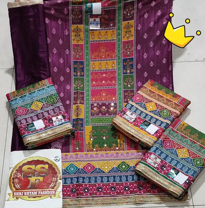 Post image ITAM NAME--RANGOLI
QUALITY---PURE CREAP  DIGITAL PRINT TOP  BECK PLAIN   FANCY MIRROR AND DIAOND WORK FANCY SUIT 
BOTTOM HEAVY ALLOVER CREAP 
DUPATA FANCY CHINON  FANCY LESS WORK
🌹NET RATE-260/-🌹
30 DAY PAYMENT
NO GR POLICY