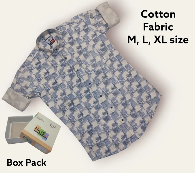 🏁🏁RACER PLUS🏁🏁(SUB BRAND OF 1KKA) EXCLUSIVE COTTON MIX PRINTED BOX PACK SHIRTS FOR MEN uploaded by business on 9/12/2023