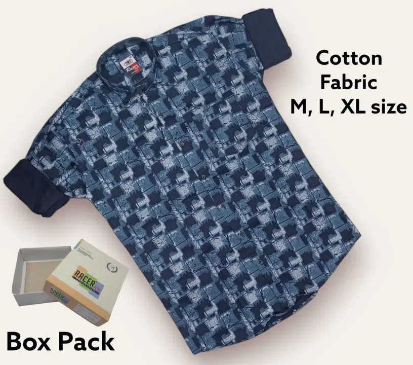 🏁🏁RACER PLUS🏁🏁(SUB BRAND OF 1KKA) EXCLUSIVE COTTON MIX PRINTED BOX PACK SHIRTS FOR MEN uploaded by Kushal Jeans, Indore on 9/12/2023