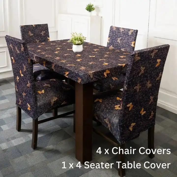 4 seater elastic dining set covers uploaded by Krsnafab pvt ltd on 9/12/2023