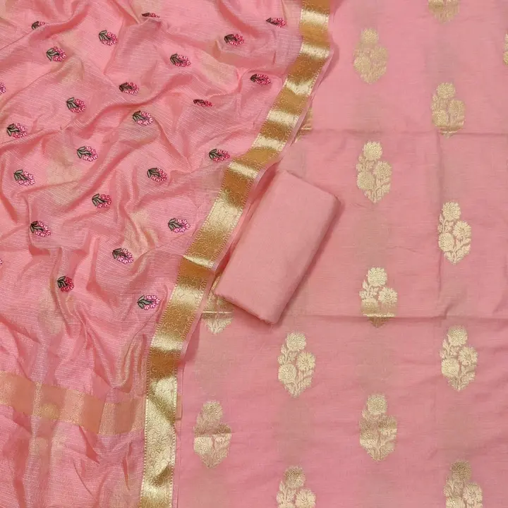 Banarasi Chanderi Silk Suits with Embroidery Dupatta  uploaded by REGALIA WEAVERS ENTERPRISES on 9/12/2023