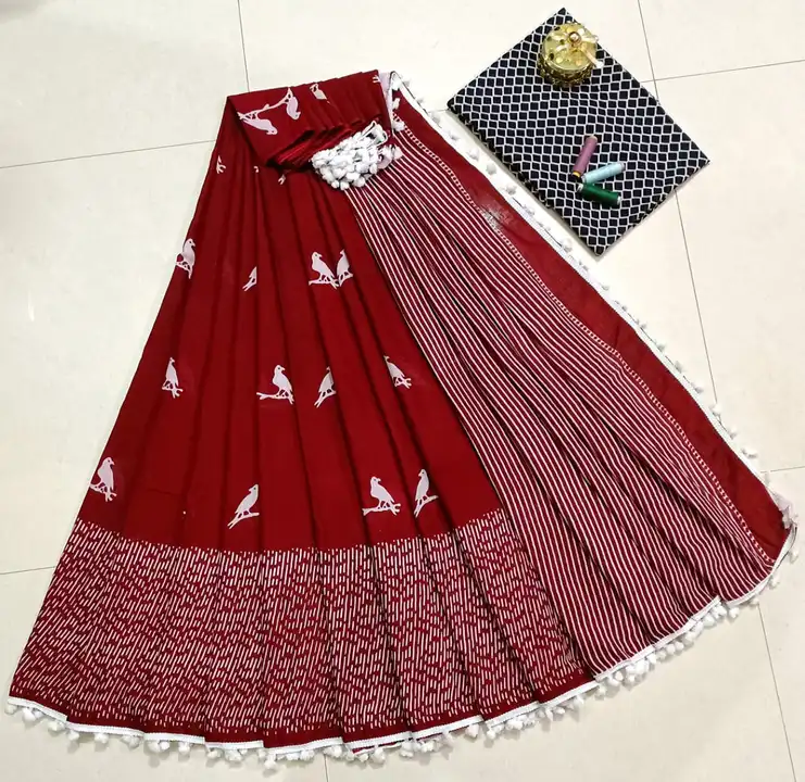 Cotton mulmul saree  uploaded by business on 9/12/2023