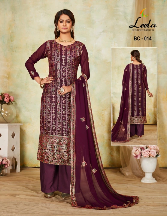 Pure Geogette Suit Duppatta Sequin Emb  uploaded by Sidhi Vinayak Textile on 9/12/2023