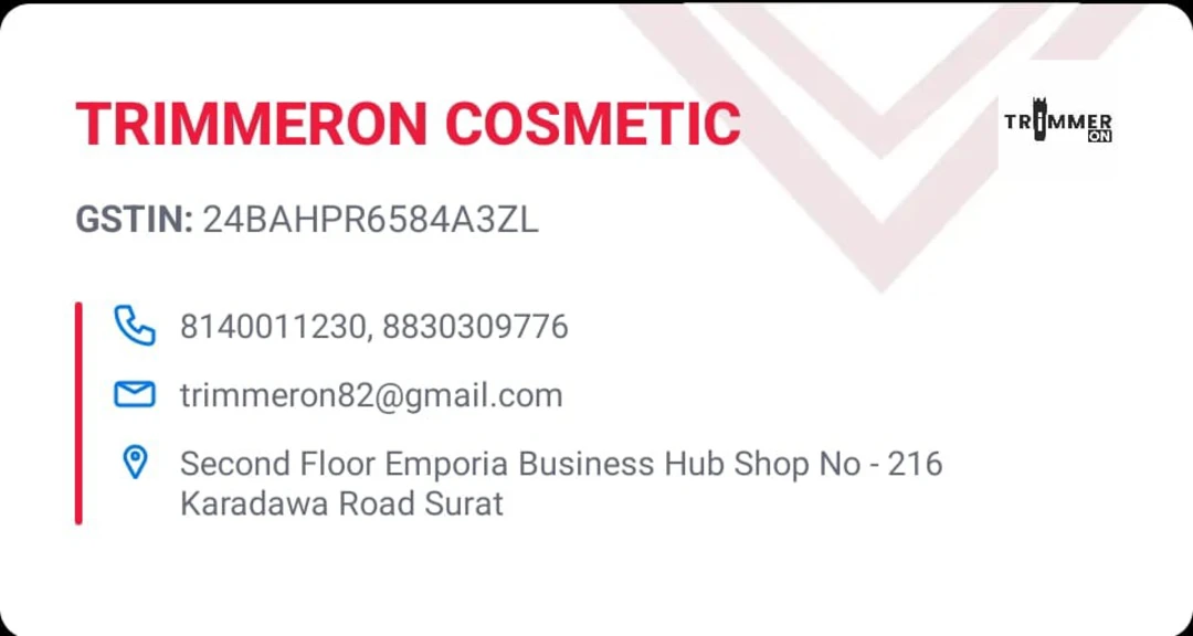 Visiting card store images of TRIMMERON COSMETIC 