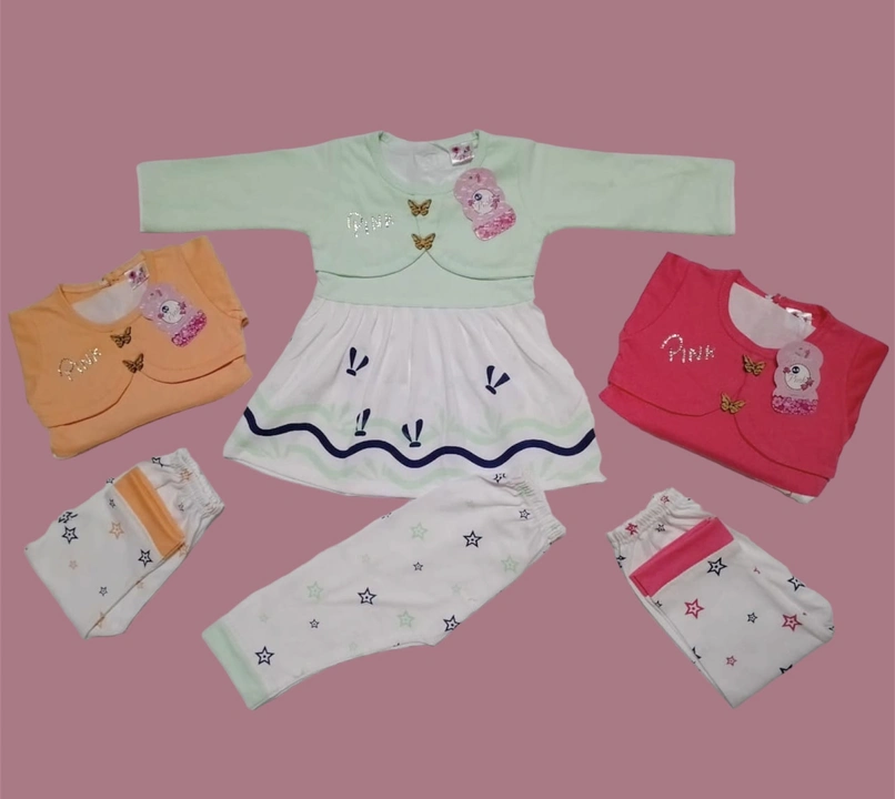 Baby cotton frock with pant set uploaded by AR KOLKATA on 9/13/2023