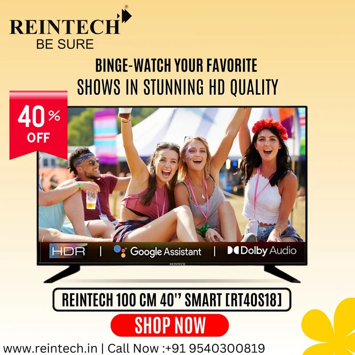 Reintech 100cm 40 Inch Smart Android LED TV  uploaded by Reintech Electronics Pvt Ltd. on 9/13/2023