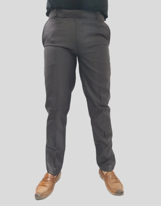 Formal Trouser: Check Men Black Cotton Formal Trouser at Cliths