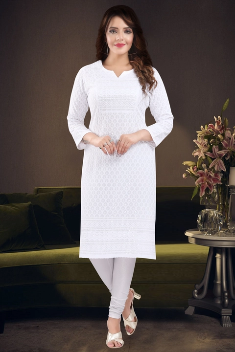 Women's Rayon Chikan-kari Kurta  uploaded by SANA GARMENT on 9/13/2023