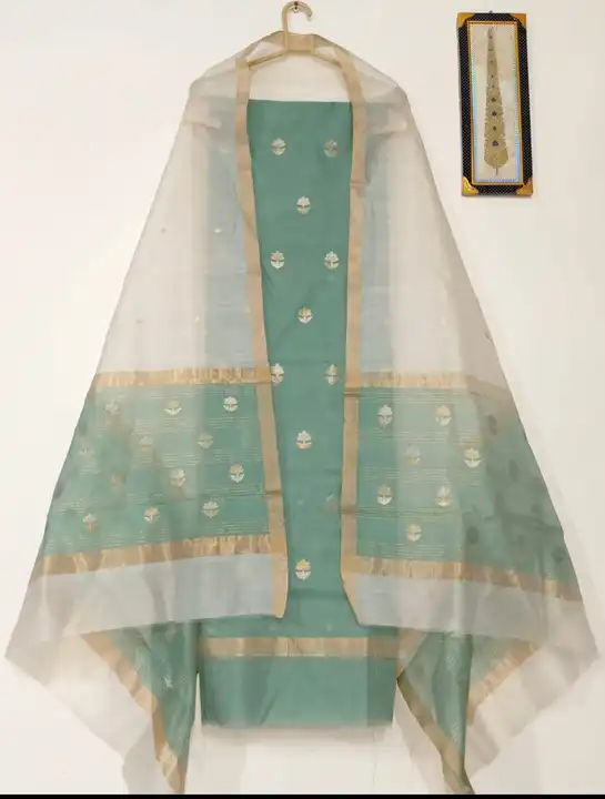Chanderi handloom silk cotton dress material uploaded by Royal_Elegance_Saree on 9/13/2023