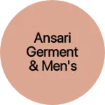 Business logo of Ansari germent & men's wear