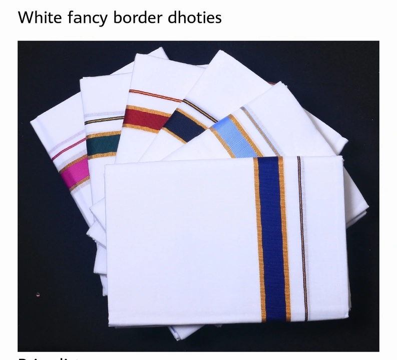 White Fancy Border Dhoties(1.90) uploaded by business on 9/13/2023