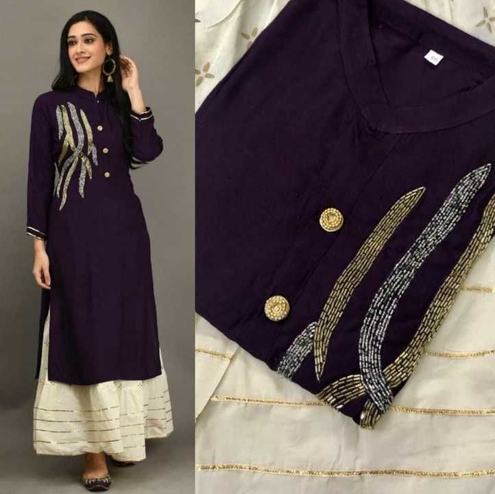 Post image *RAMZFASHION PRESENTING NEW RAYON KURTI WITH SARARA*

*Kurti :* Full Stitched Pure Rayon with HAND embroidery work
*TOP LENTH* 42


 *Sarara*REYON WITH GOTA LACE*
LENTH* 39 TO 40

*Size :*L.    XXL (44)

*Colors :*  *4 colors Set*

*💰Price : 540/- Net*

*Singles Available*

*Ready To Ship