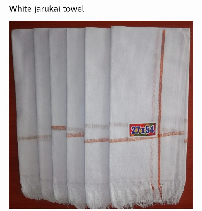 White Jarukai Towel(27"X54") uploaded by Sarveshwaran Jawuli Maaligai on 9/14/2023