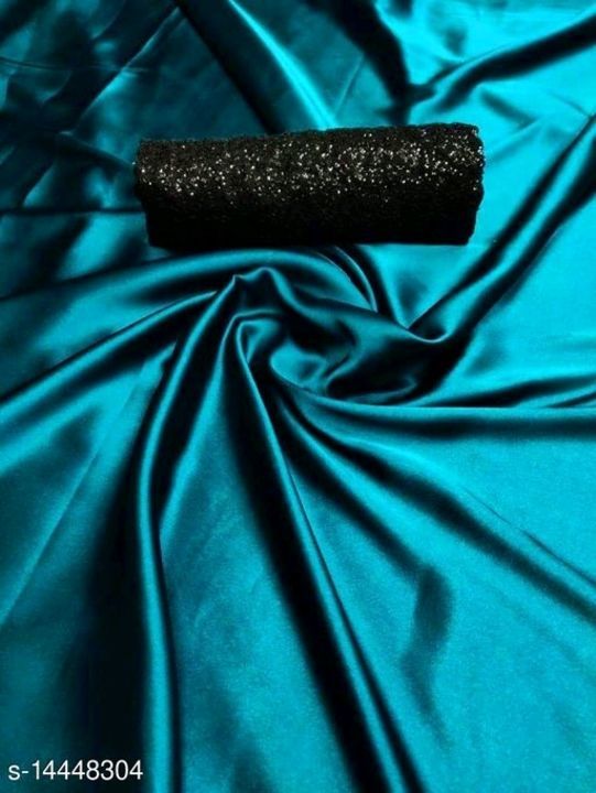 New satin silk saree with sequence blouse piece uploaded by business on 3/21/2021