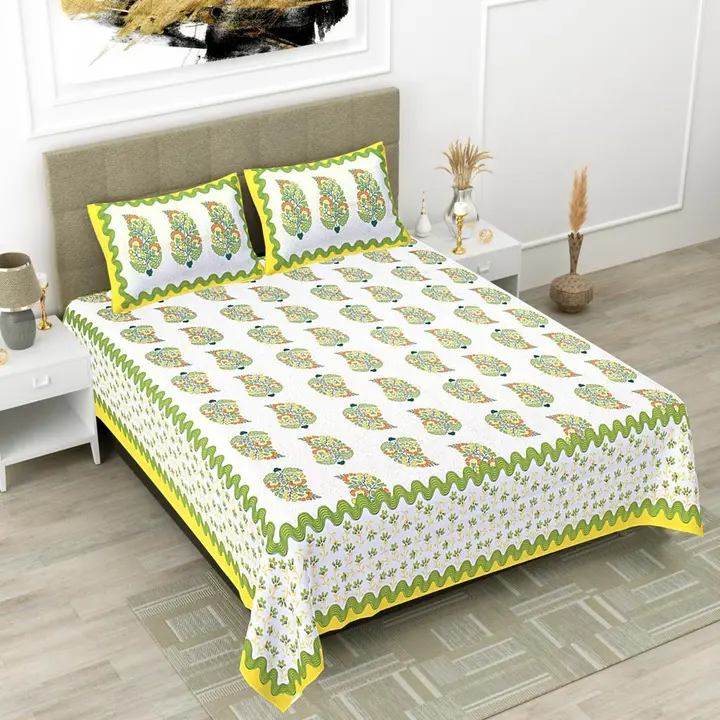 Attractive  Jaipuri Bedsheet. Size. 90X100  With. Big. Pillow Covers uploaded by business on 9/14/2023
