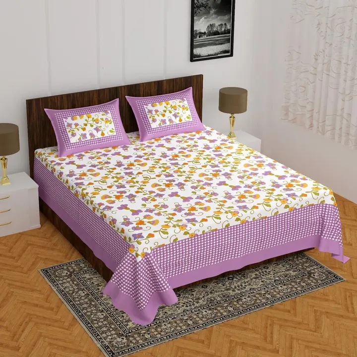 Attractive  Jaipuri Bedsheet. Size. 90X100  With. Big. Pillow Covers uploaded by Sonya enterprises on 9/14/2023