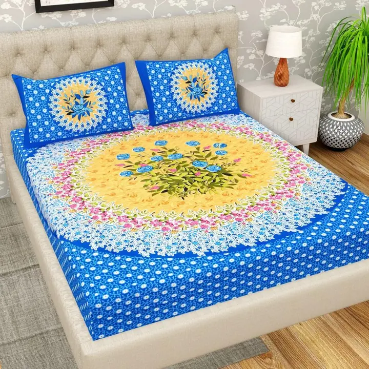 Attractive. Jaipur. Bed sheet. Size 90x100 and. Two Big. Pillow Cover uploaded by Sonya enterprises on 9/14/2023