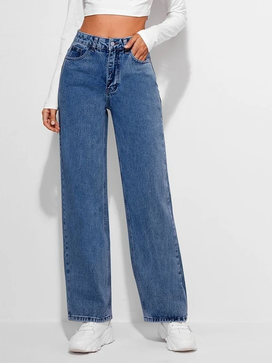 Women's trendy wide leg denim jeans  uploaded by business on 9/14/2023