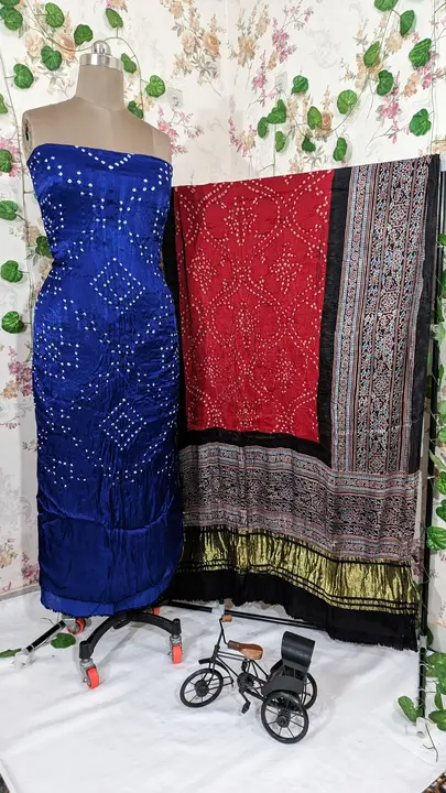 MODAL SILK PURE AJRAKH + BANDHEJ 2pc DRESS MATERIALS  uploaded by business on 9/14/2023
