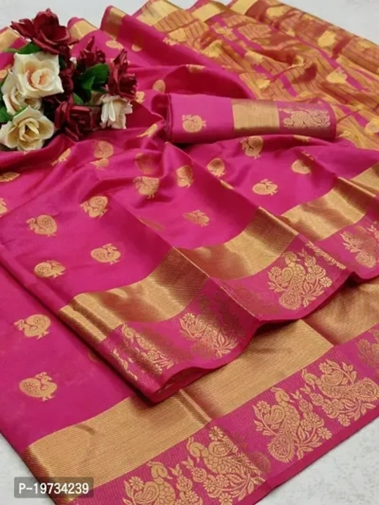 Cotton Silk Jacquard Weaving Sarees with Blouse Piece uploaded by business on 9/14/2023
