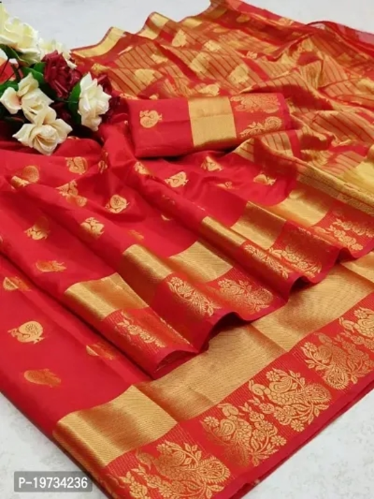 Cotton Silk Jacquard Weaving Sarees with Blouse Piece uploaded by Radhe krishna store on 9/14/2023