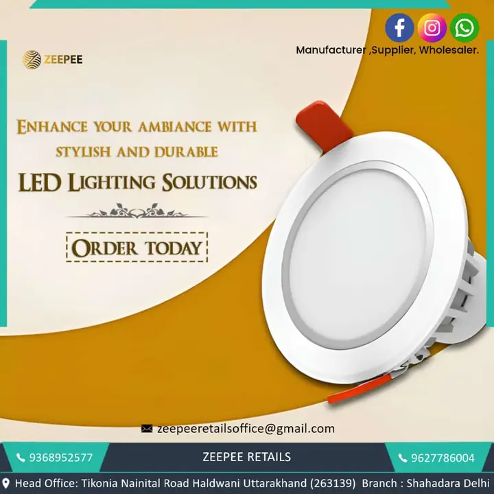 Post image ENHANCE YOUR AMBIANCE WITH STYLISH AND DURABLE ...
 
Led Lighting Solutions ...
.
.
.
.
#lightingdesign #lightingsolutions #zeepeeretails
