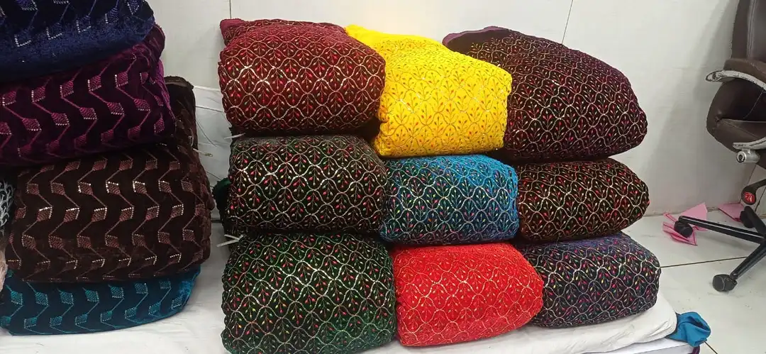 Viscosh velvet hevi embodies work uploaded by Bhagwati Fabrics on 9/14/2023
