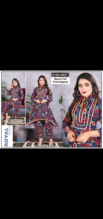 2 pcs heavy fancy foil print and work sets  kurti up down and pant sets girls womens all typee of re uploaded by business on 9/14/2023