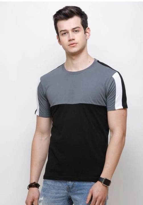 Grey black round neck tshirt  uploaded by business on 9/14/2023