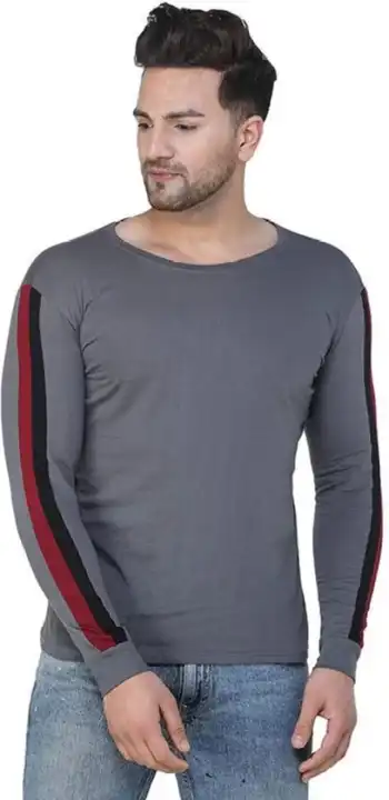 Grey full sleeve round neck tshirt  uploaded by Vaishnavi Textiles on 9/14/2023