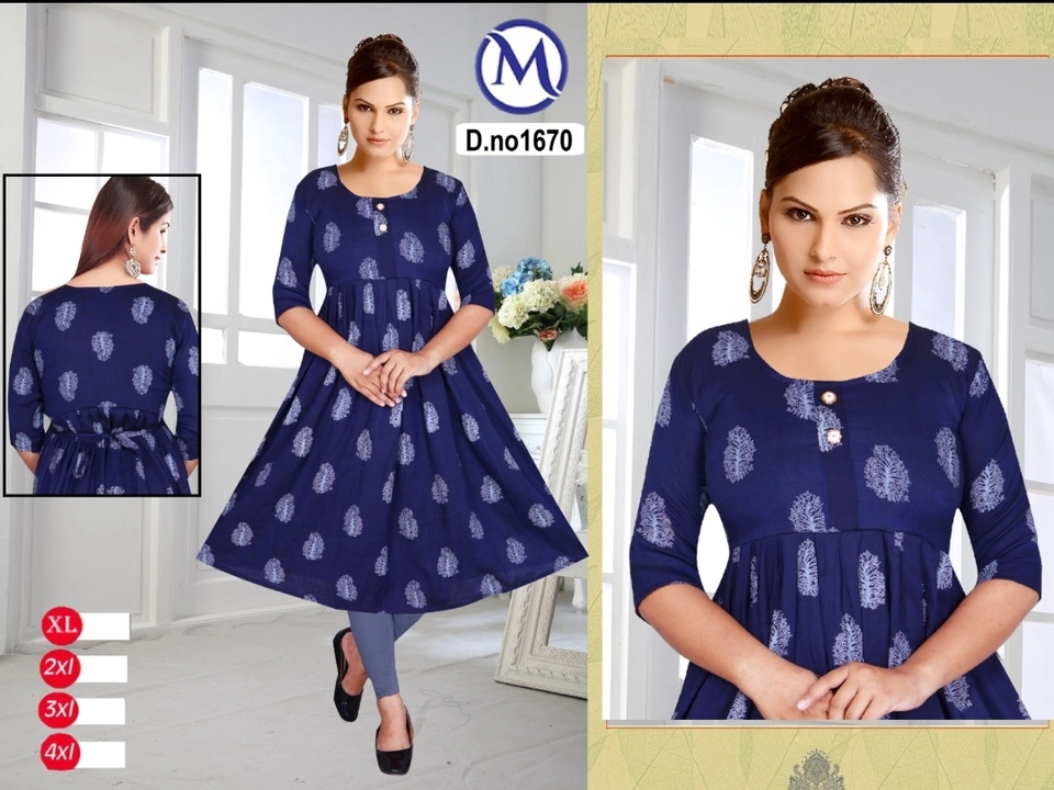 Printed Umbrella Kurti uploaded by business on 9/15/2023