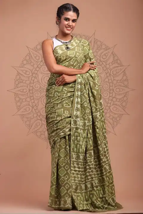 🥳 New collection 🥳 

💐 Cotton saree 💐 

Hand block printed pure cotton mulmul ....
Natural dye & uploaded by Ayush Handicarft on 9/15/2023