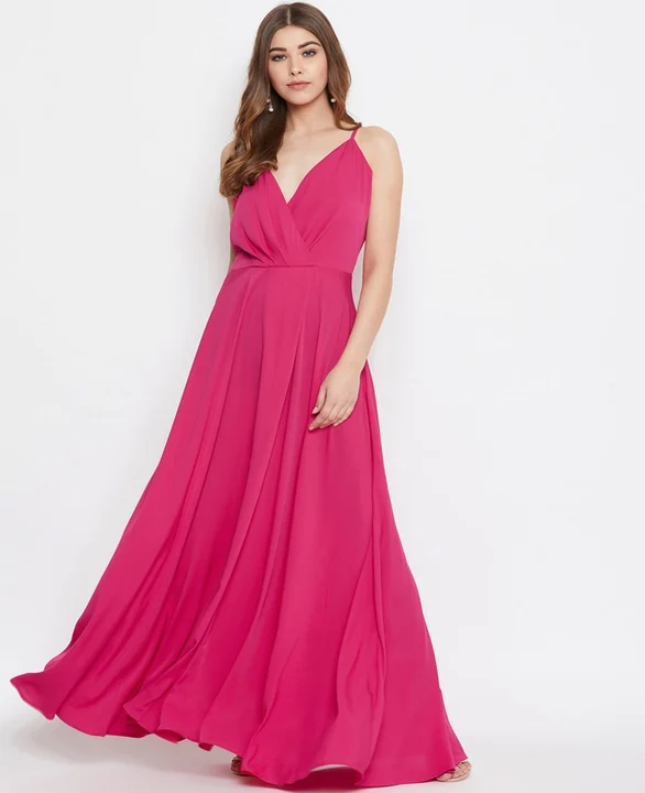 Pink Partywear Western style maxi gown dress  uploaded by business on 9/15/2023