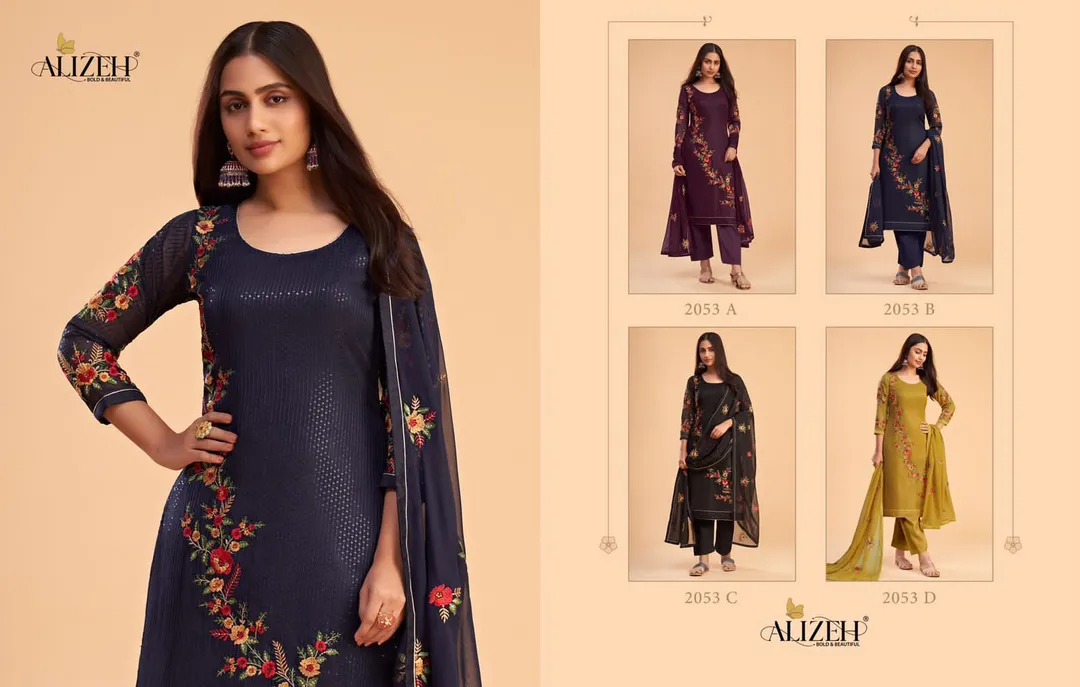 Zaida Vol 12 Alizeh Semi Stitched Suits uploaded by business on 9/15/2023