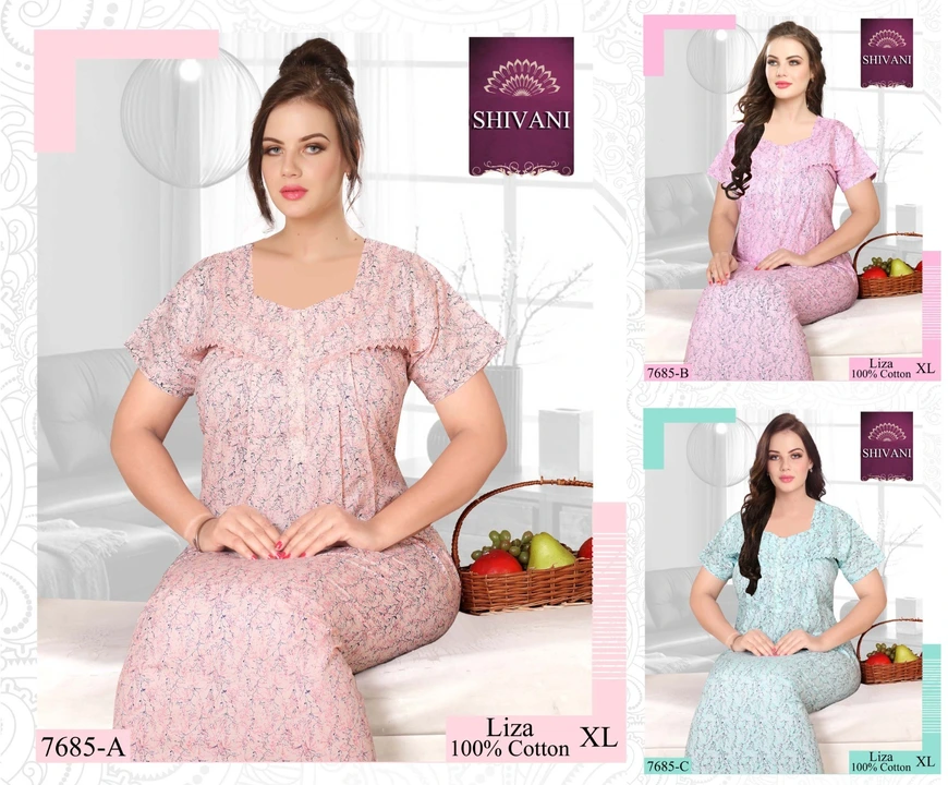 Liza Shivani Night Gowns uploaded by Kavya style plus on 9/15/2023