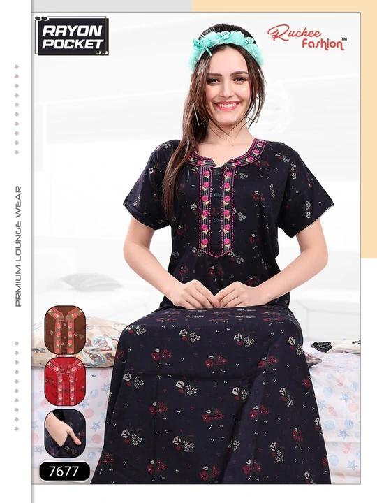 Rayon Pocket 1409 Ruchee Fashion Night Gowns uploaded by Kavya style plus on 9/15/2023