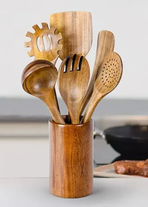 Wooden spoon with stand  uploaded by Gauri creations on 9/15/2023
