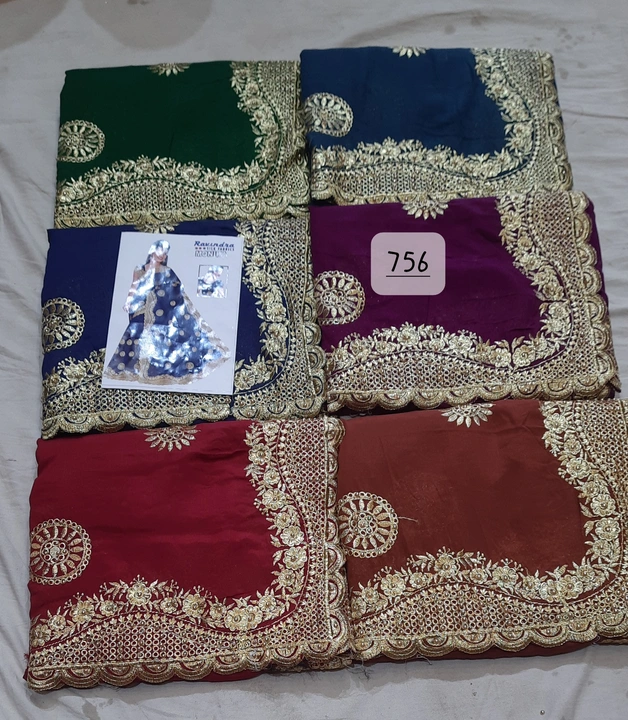 Saree with emrodery work  uploaded by business on 9/15/2023