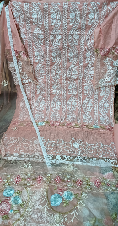 Pakistani Heavy Patch Suit Material Cotton Stylish Women Choice uploaded by Zuberiya Global on 9/15/2023