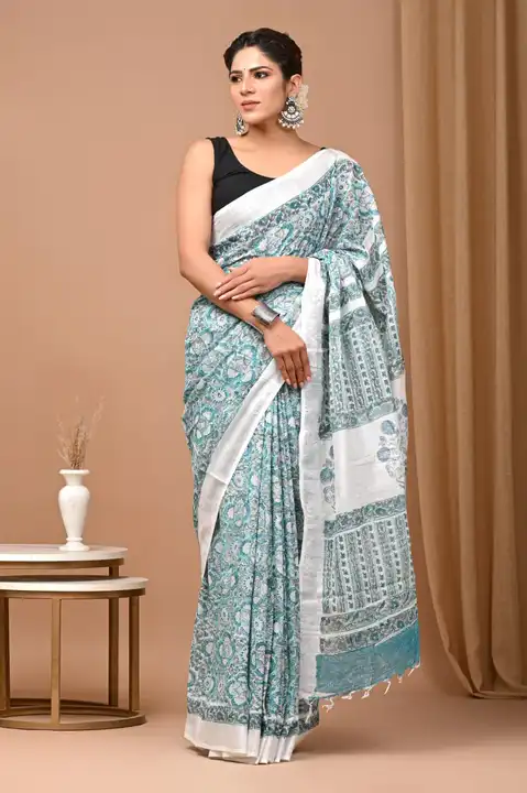 Lilen saree  uploaded by business on 9/15/2023