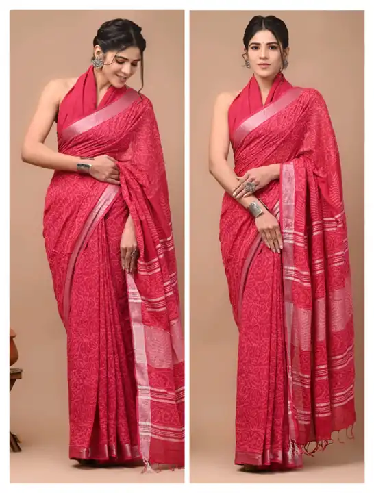 Linen sarees  uploaded by business on 9/16/2023