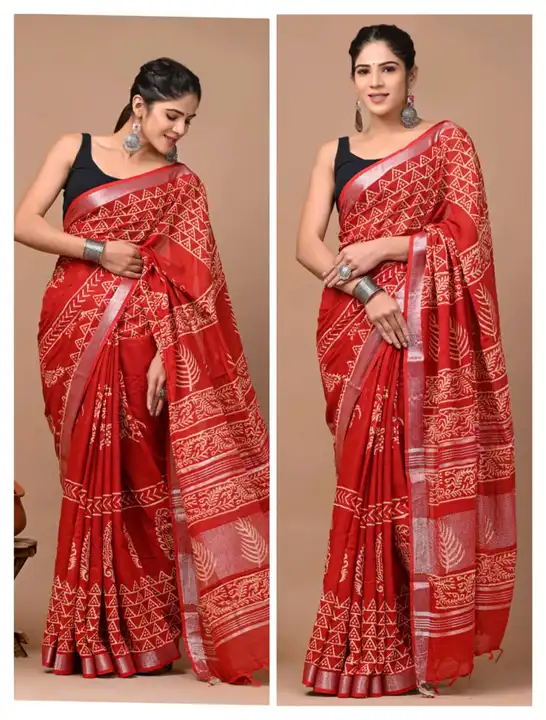 Linen sarees  uploaded by The print house  on 9/16/2023