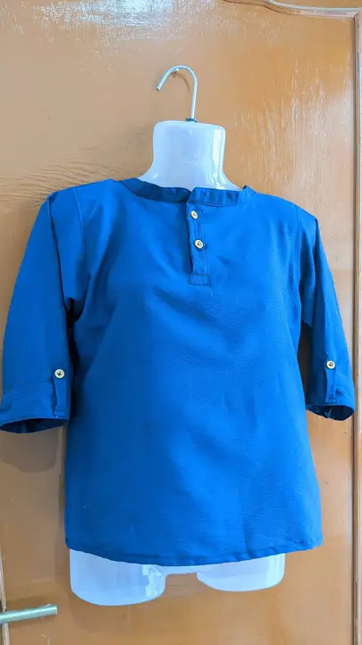 Navy blue high collar office wear shirts uploaded by Owsum Creation on 9/16/2023