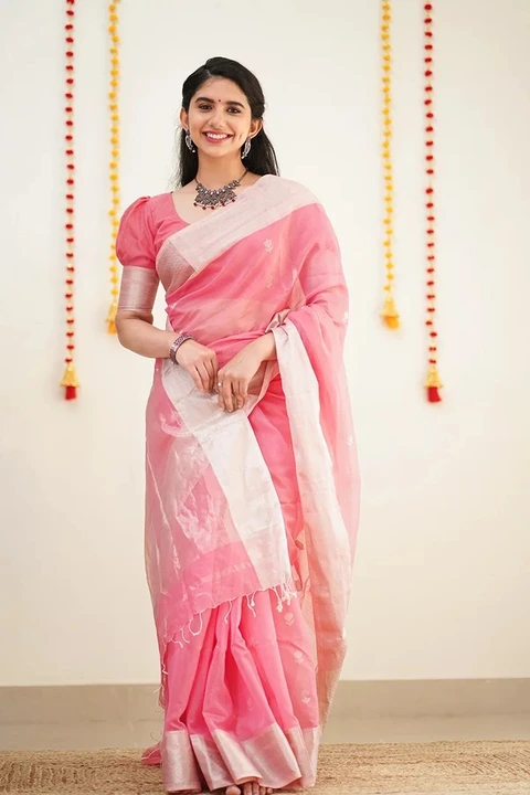 Rich pallu With silver Zari Weaving butaa design saree uploaded by DHANANJAY CREATION  on 9/16/2023
