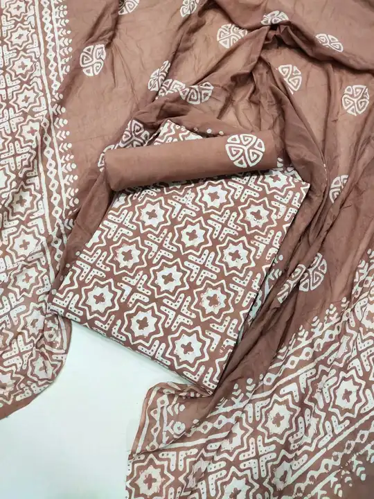 Wax Batik Hand Block Printed Pure Cotton Unstitched Dress Material Suits Pure Cotton Suit   uploaded by UNIQUE COLLECTION on 9/16/2023