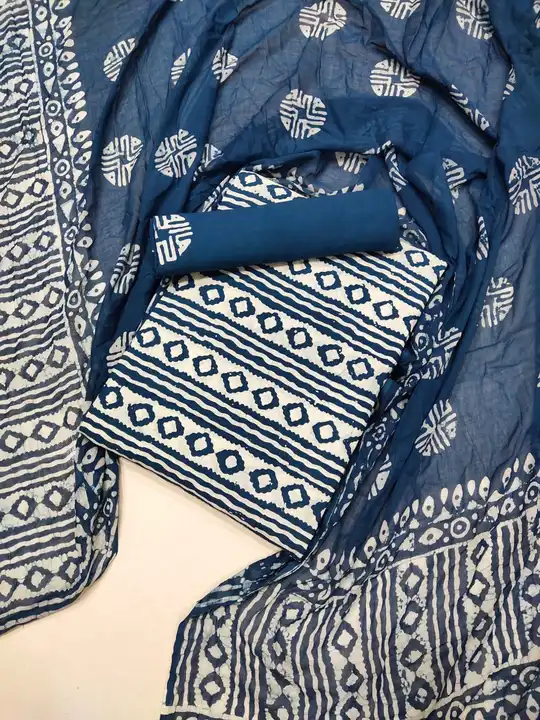 *Wax Batik Hand Block Printed Pure Cotton Unstitched Dress Material Suits Pure Cotton Suit.  uploaded by business on 9/16/2023