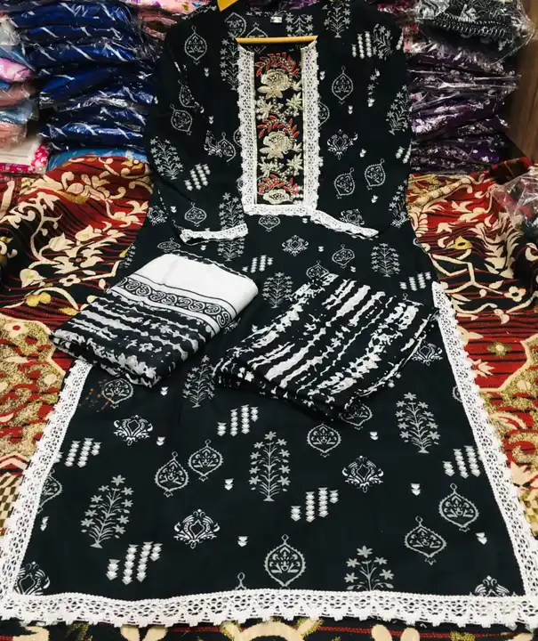 Black kurti pant dupatta  uploaded by S M Fashion  on 9/16/2023