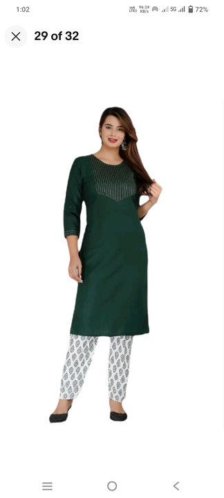 Reyon embroidered kurti with pent  uploaded by business on 9/16/2023
