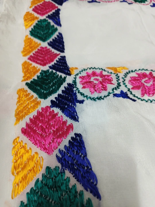 Chinnon chiffon Phulkari Handcrafted dupatta  uploaded by business on 9/16/2023